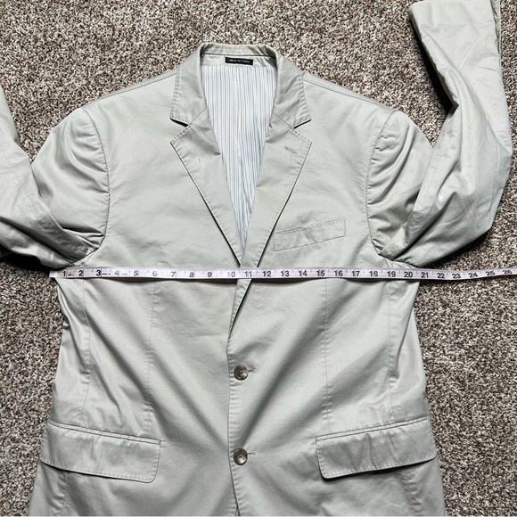 Flynt Bourne Blazer Half Canvas Tan Brown Mens Size 40R Cotton - Picture 4 of 9